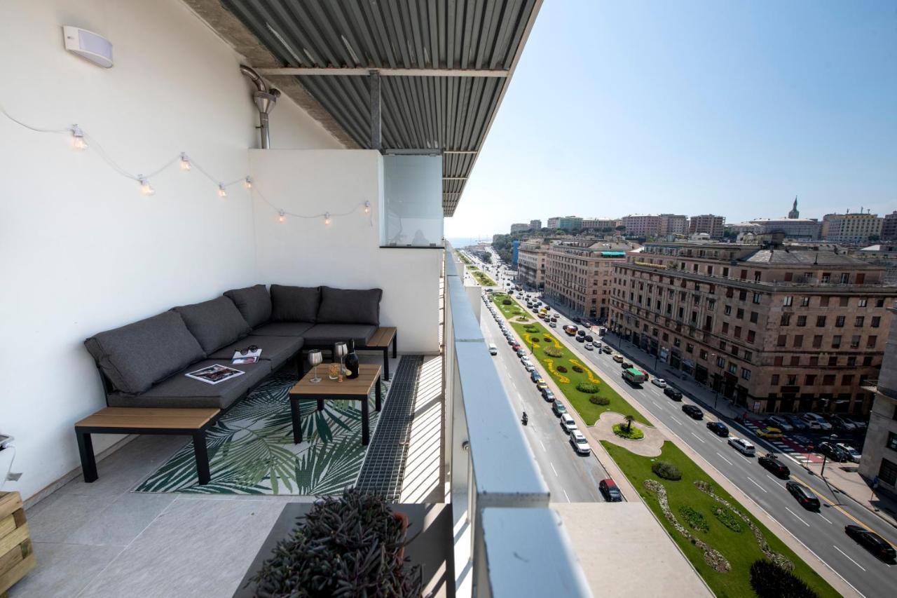 제노바 Attico Luxury Con Parcheggio E Terrazza Vista Mozzafiato 아파트 외부 사진