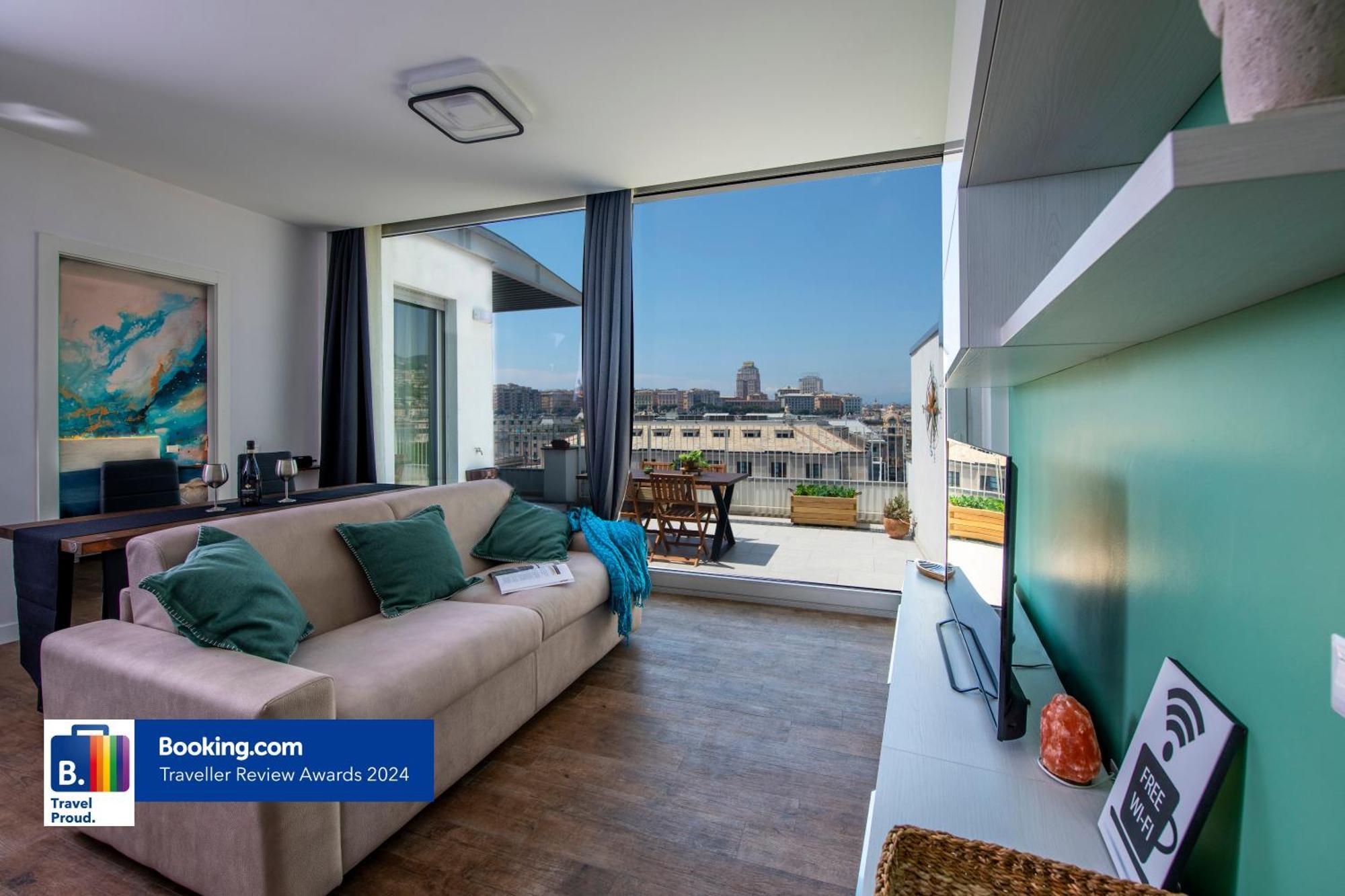 제노바 Attico Luxury Con Parcheggio E Terrazza Vista Mozzafiato 아파트 외부 사진