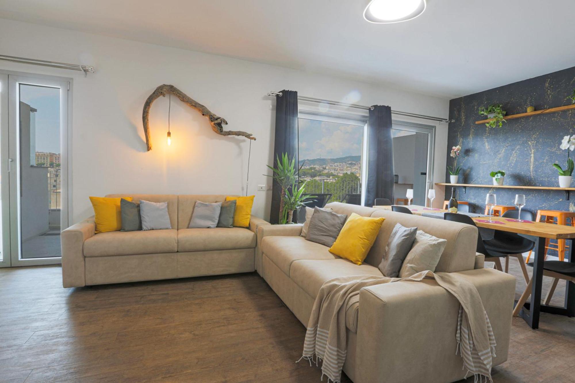 제노바 Attico Luxury Con Parcheggio E Terrazza Vista Mozzafiato 아파트 객실 사진