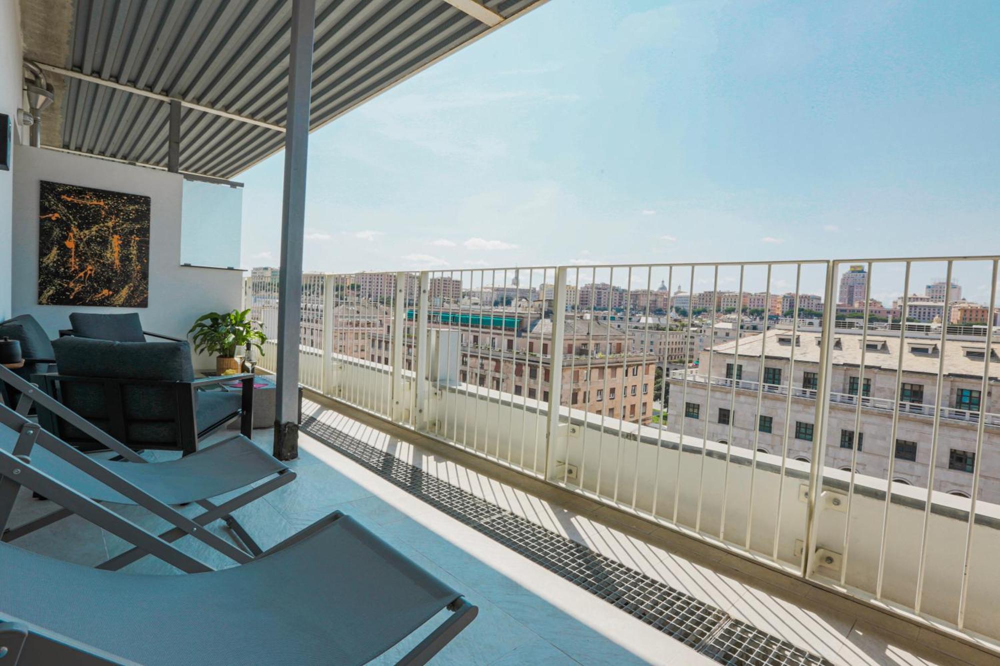 제노바 Attico Luxury Con Parcheggio E Terrazza Vista Mozzafiato 아파트 외부 사진