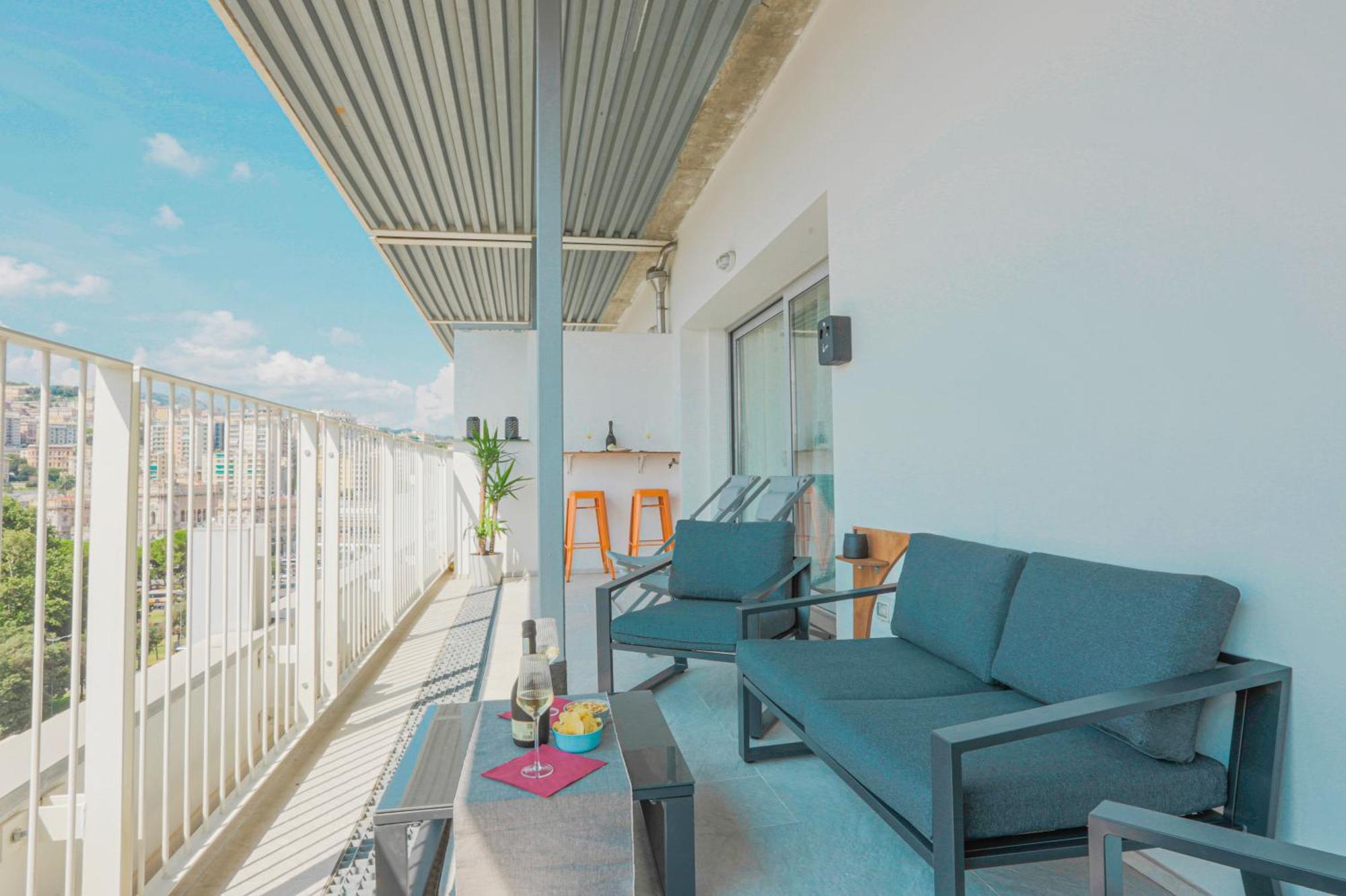제노바 Attico Luxury Con Parcheggio E Terrazza Vista Mozzafiato 아파트 객실 사진